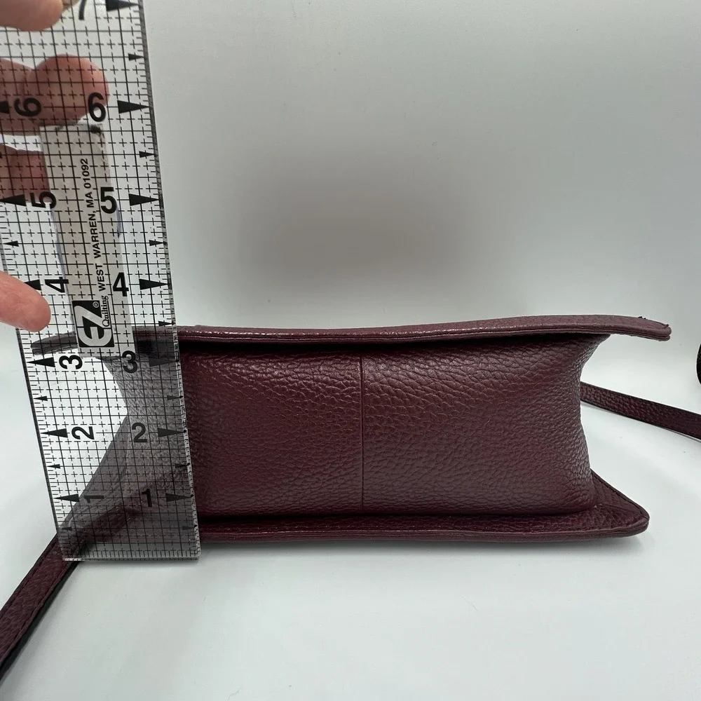 Corder London Emmeline Pebbled Leather Crossbody Bag Dark Cherry Preppy Festival